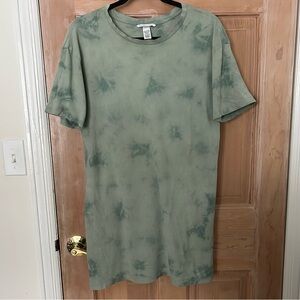 Victoria's Secret 2010’s Green Tie-Dye Long Cotton T-shirt Sleep Shirt Size XS/S